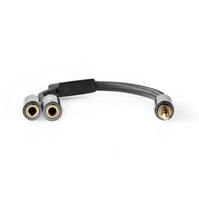 Nedis Stereo-Audiokabel | 3,5 mm Male | 2x 3,5 mm Female | 0.2 m | 1 stuks - CATB22150GY02 CATB22150GY02