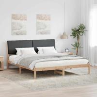 Bedframe Bruin en donkergrijs 200 x 200 cm Massief grenenhout - thumbnail