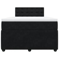 Boxspring met matras fluweel zwart 120x200 cm - thumbnail