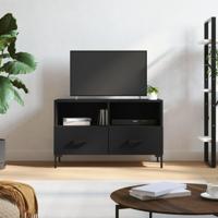 Tv-meubel 80x36x50 cm bewerkt hout zwart - thumbnail