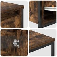 Badkamermeubelset 2 pcs Gerookte eik en Zwart 36 x 35 x 165 cm - thumbnail