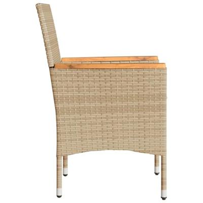 Tuinstoelen 2 st met kussens poly rattan beige Tuinstoelen 2 st met kussens poly rattan beige