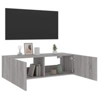Tv-wandmeubel met LED-verlichting 100x35x31 cm grijs sonoma - thumbnail