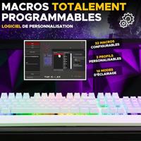 Mechanisch toetsenbord The G-Lab KEYZ RUBIDIUM Wit Azerty Frans - thumbnail