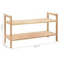 Schoenenrek 69x26x40 cm massief walnotenhout - thumbnail