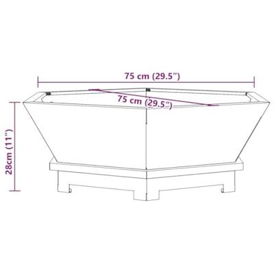VidaXL Vuurkorf zwart 75 x 75 x 28 cm staal VidaXL Vuurkorf zwart 75 x 75 x 28 cm staal