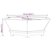 Vuurkorf Zwart 75 x 75 x 28 cm Koudgewalst staal - thumbnail