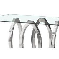 Eettafel Home ESPRIT Staal Gehard glas 160 x 90 x 76 cm - thumbnail