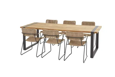 Tuinset Swing naturel met Alto teak 240x100
