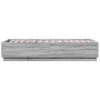Bedframe met LED-verlichting grijs sonoma eikenkleurig 90x200cm - thumbnail