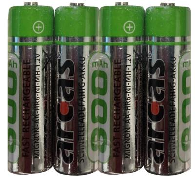 Battery Sales Europe Oplaadbare batterijen arcas rechargeable nimh aa/hr6 800mah, 2st.