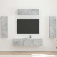 TV-kast 3 pcs Beton Grijs - thumbnail
