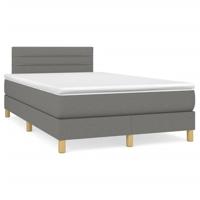 Boxspring met matras stof donkergrijs 120x190 cm - thumbnail