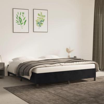 Bedframe fluweel zwart 160x200 cm