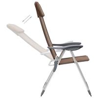 VidaXL Campingstoelen 2 st inklapbaar aluminium bruin - thumbnail