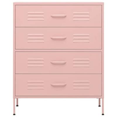 Ladekast 80x35x101,5 cm staal roze