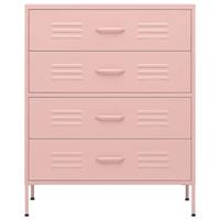 Ladekast 80x35x101,5 cm staal roze - thumbnail