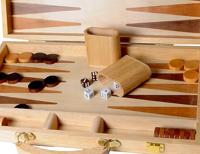 Backgammon hout bruin 48 x 38 cm - thumbnail