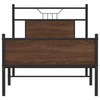 Bedframe zonder matras bewerkt hout bruin eikenkleur 90x190 cm - thumbnail
