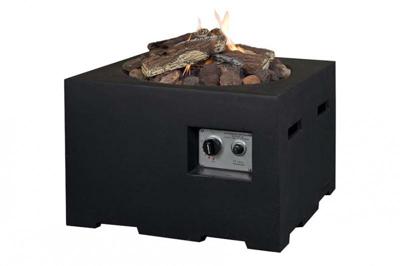 Cocoon vuurtafel vierkant klein zwart - thumbnail