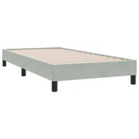 Boxspring met matras fluweel lichtgrijs 80x220 cm - thumbnail