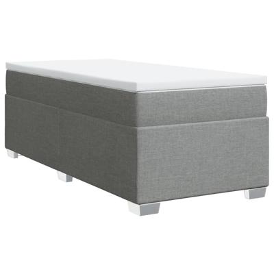 Boxspring met matras stof lichtgrijs 140x200 cm
