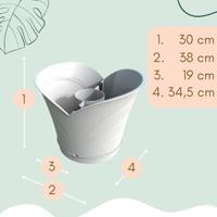 Bama tulipano bloempot 5l 34.5x19x30 cm 4 stuks wit - thumbnail