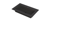 INK Kraft Wastafel Enkele Bak 1 Kraangat - 800x450x10 mm - Quartz Zwart - thumbnail
