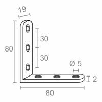 Hoeksteun EDM 86093 an24 Roestvrij staal 8 x 8 x 1,9 cm 4 Stuks - thumbnail