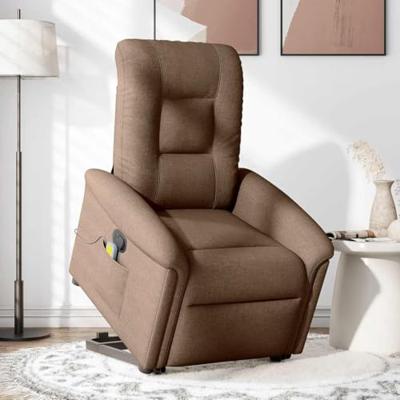 Sta-op-massagestoel verstelbaar stof bruin