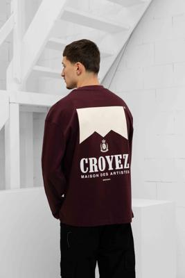 Croyez Maison Fumes Longsleeve T-Shirt Heren Donkerrood - Maat L - Kleur: Donkerrood | Soccerfanshop Croyez Maison Fumes Longsleeve T-Shirt Heren Donkerrood - Maat L - Kleur: Donkerrood | Soccerfanshop