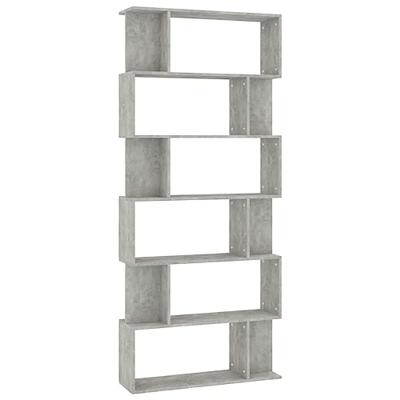 Boekenkast / kamerscherm 80x24x192 cm bewerkt hout betongrijs