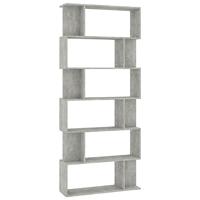 Boekenkast / kamerscherm 80x24x192 cm bewerkt hout betongrijs - thumbnail