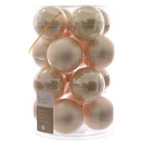 16 Kerstballen glas emaille-mat 80mm parel KSD - Ksd - thumbnail