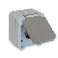 Peranova 102435 Pera Wandcontactdoos met randaarde spatwaterdicht Lichtgrijs, Donkergrijs 1 stuk(s) - thumbnail