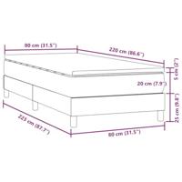 Boxspring met matras fluweel donkergrijs 80x220 cm - thumbnail