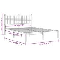 Bedframe met hoofdbord metaal zwart 120x200 cm - thumbnail