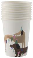 HEMA Kartonnen bekers 250ml feestbeest - 8 stuks - thumbnail