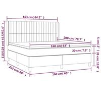 Boxspring met matras en LED stof crèmekleurig 160x200 cm - thumbnail
