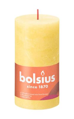 Bolsius stompkaars rustiek shine 6.8x13cm sunny yellow