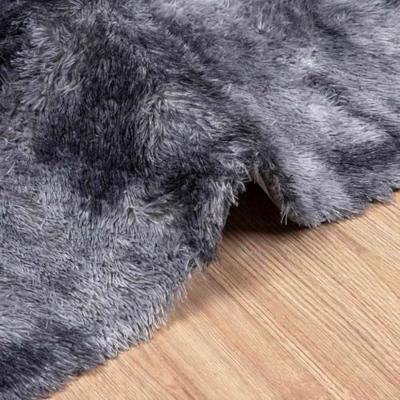 Hoogpolig vloerkleed NAVARRA 200x200 cm polyester donkergrijs Hoogpolig vloerkleed NAVARRA 200x200 cm polyester donkergrijs