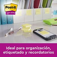 Post-It Super Sticky Notes, 90 vel, ft 47,6 x 47,6 mm, geel, 8 + 4 GRATIS - thumbnail