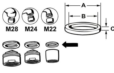 Cornat Dichting Perlator M24X1 (4St) - TEC380116 Cornat Dichting Perlator M24X1 (4St) - TEC380116