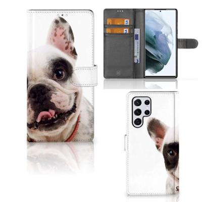 Samsung Galaxy S22 Ultra | Telefoonhoesje | Met pasjeshouder | Franse Bulldog