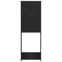 Wasmachinekast 64x25,5x190 cm zwart - thumbnail