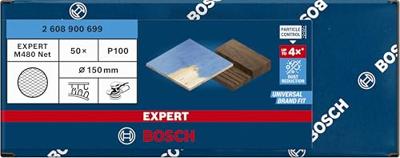 Bosch Accessories EXPERT M480 2608900699 Schuurnet voor excentrische schuurmachine Ongeperforeerd Korrelgrootte (num) 100 (Ø) 150 mm 50 stuk(s) Bosch Accessories EXPERT M480 2608900699 Schuurnet voor excentrische schuurmachine Ongeperforeerd Korrelgrootte (num) 100 (Ø) 150 mm 50 stuk(s)