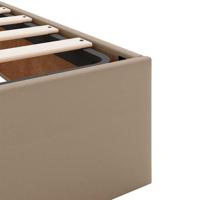 Bedframe zonder matras 160x200 cm kunstleer cappuccinokleurig - thumbnail