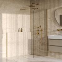 BRAUER Orion inloopdouche helder glas 100x200 incl. glascoating Geborsteld Goud PVD - thumbnail