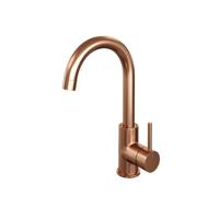 Wastafelmengkraan Brauer Copper Edition Coldstart Opbouw Hoog Gebogen Ronde Hendel Geborsteld Koper PVD - thumbnail