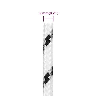 Boottouw gevlochten 5 mmx25 m polyester wit